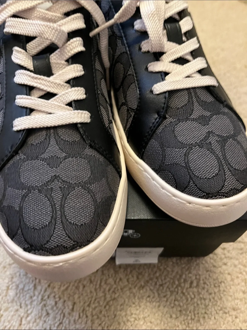 New in Box Coach Black Signature Jacquard Low-Top Men's Sneaker